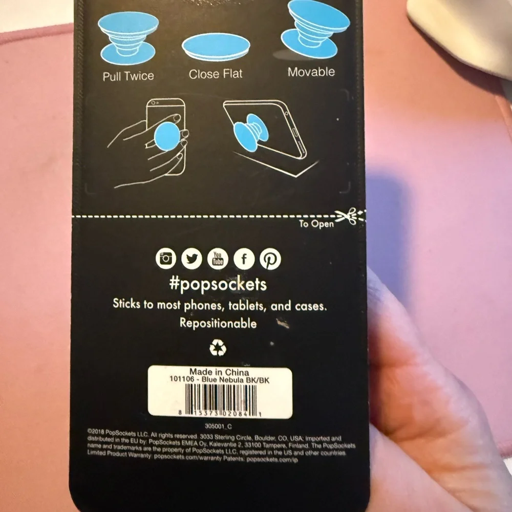 PopSocket Phone Grip & Stand - Cosmic Blue and Purple